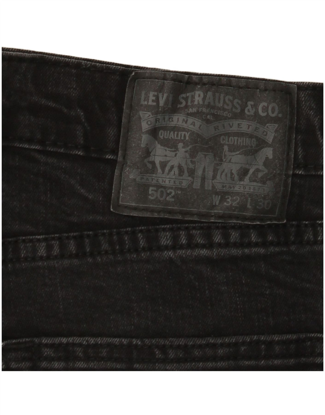 Ανδρικό LEVI'S 502 Tapered Jeans W32 L30 Μαύρο βαμβακερό