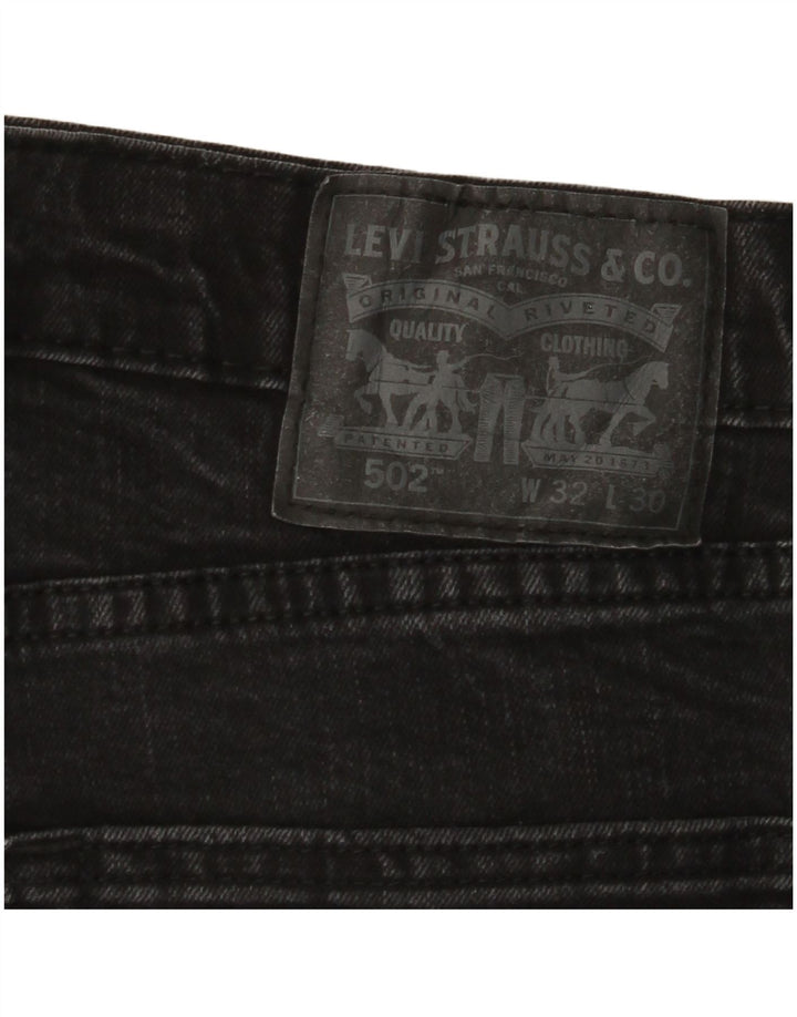 Ανδρικό LEVI'S 502 Tapered Jeans W32 L30 Μαύρο βαμβακερό