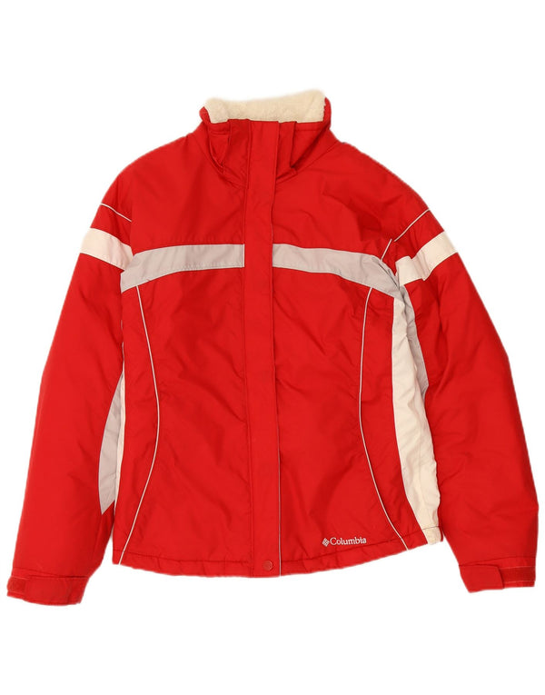 Columbia Girls Windbreaker Jacket 14-15 Years Red Colourblock Nylon