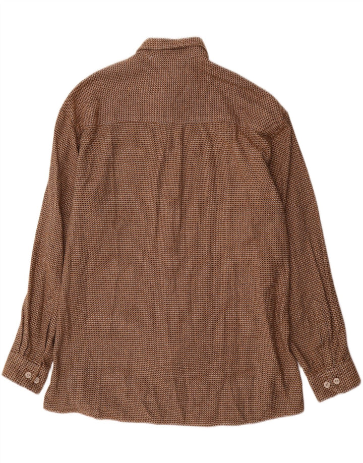 Ανδρικό πουκάμισο Vintage 43 XL Καφέ βαμβακερό Houndstooth