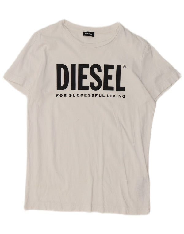 Ανδρικό γραφικό T-Shirt Diesel Top XS Λευκό βαμβακερό