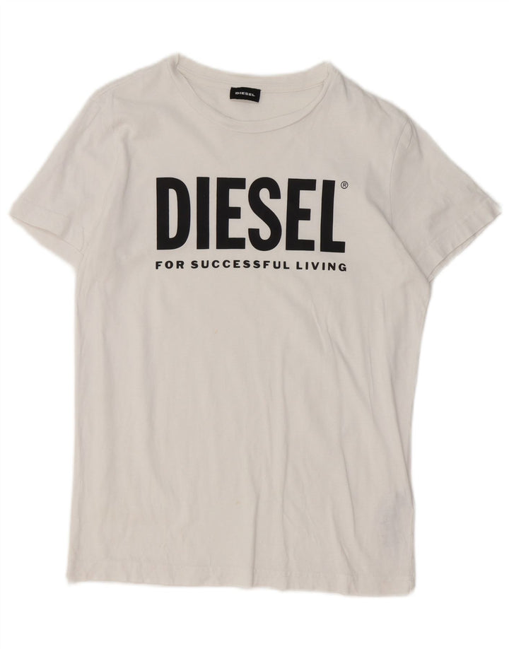 Ανδρικό γραφικό T-Shirt Diesel Top XS Λευκό βαμβακερό