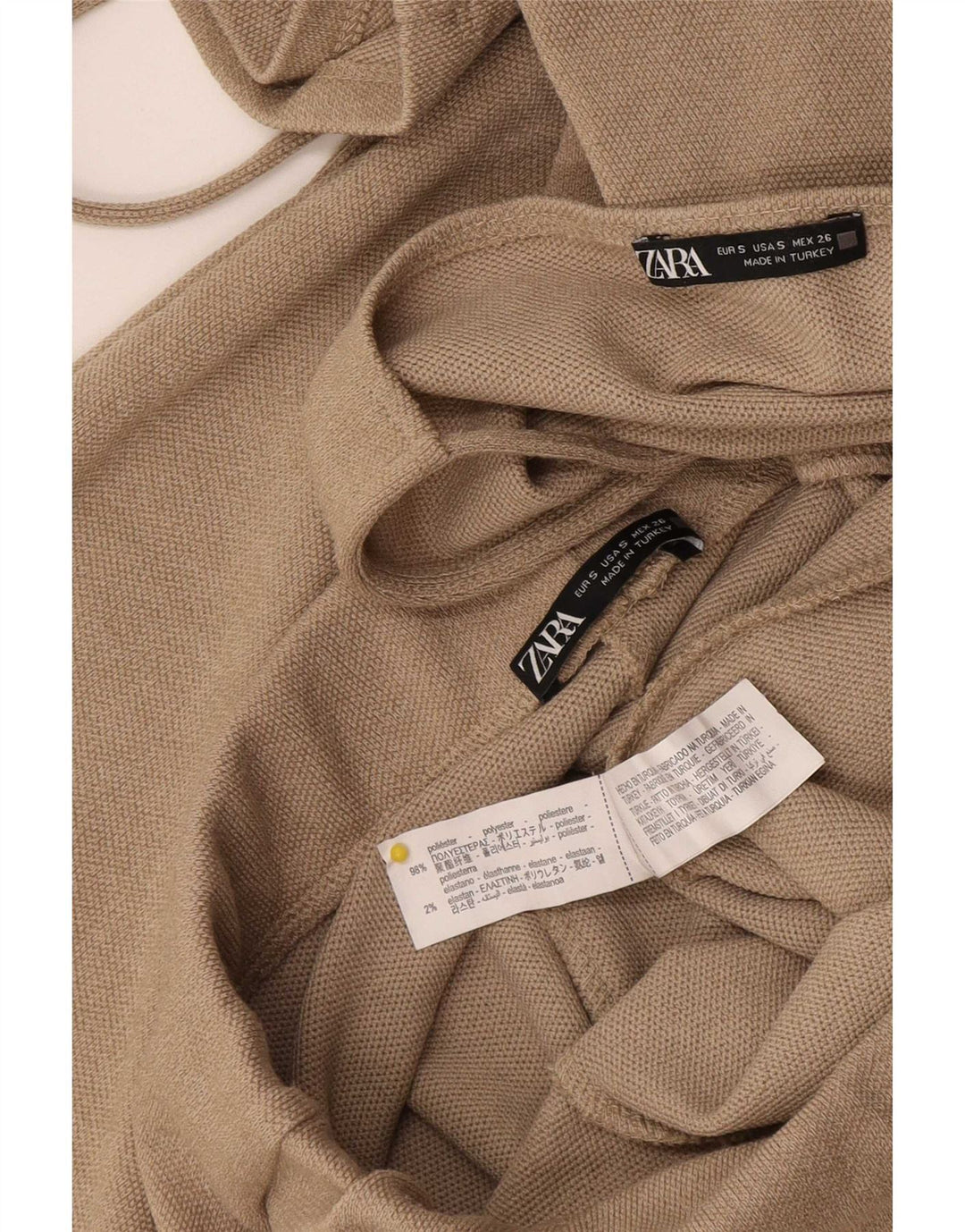 Zara Γυναικείο Σετ 2 τεμαχίων UK 8 Small W28 L28 Beige Polyester