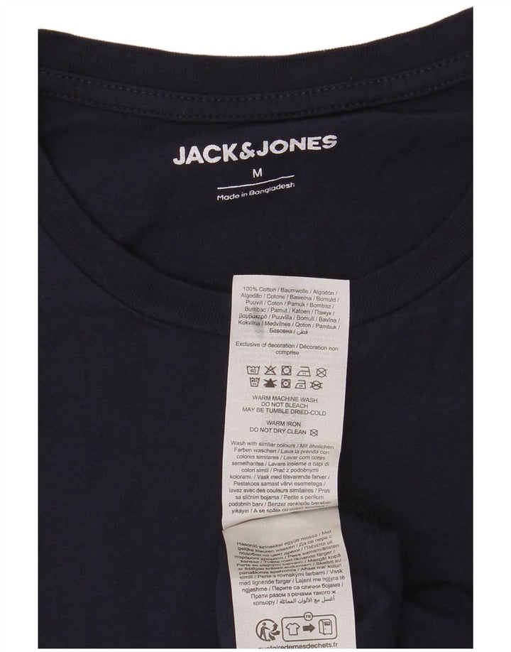 Ανδρικό γραφικό μπλουζάκι Jack & Jones Τοπ μεσαίου μπλε βαμβακερό