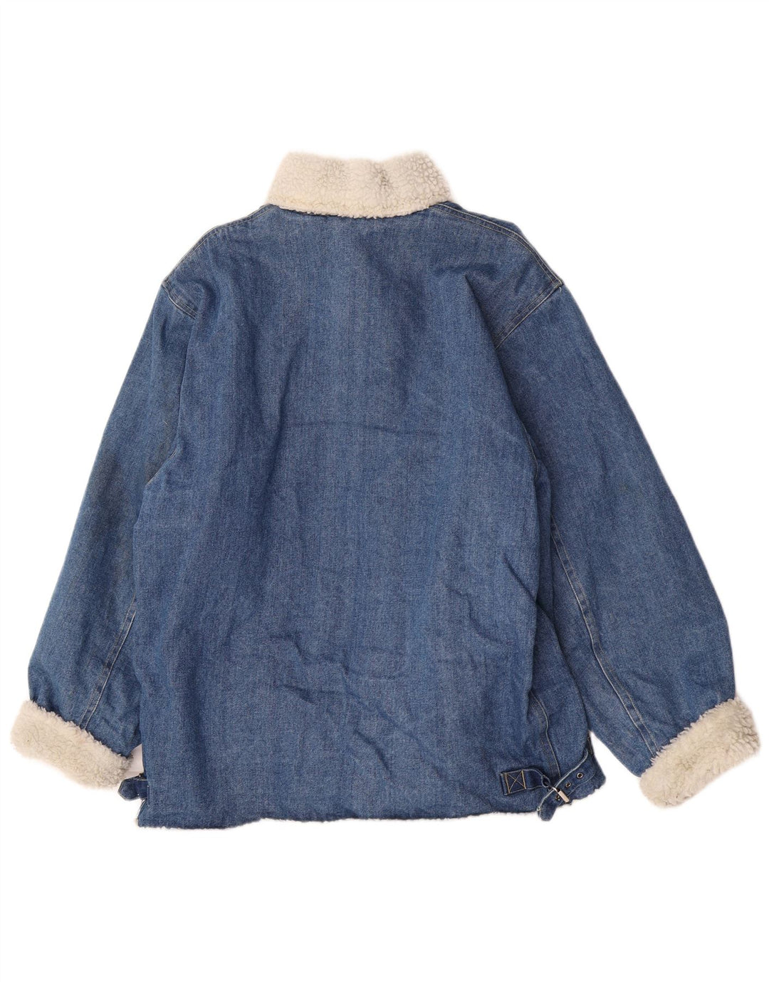 Vintage Ανδρικό Sherpa Τζιν Μπουφάν UK 38 Medium Blue Cotton