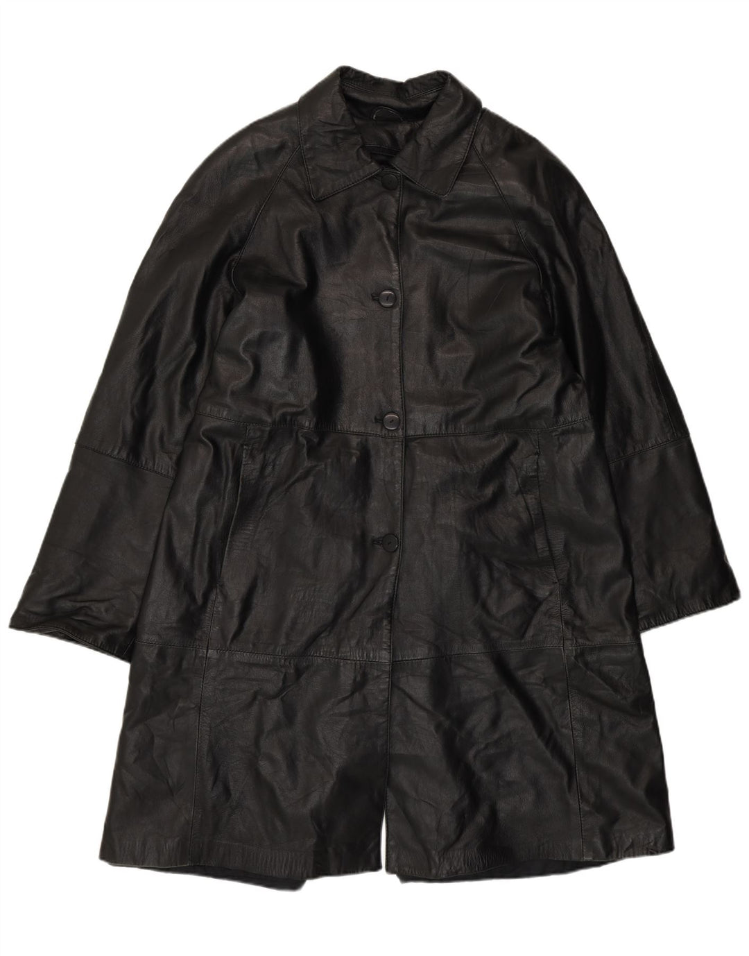 Olivieri Γυναικείο Δερμάτινο Παλτό Venezia IT 48 XL Μαύρο Δερμάτινο