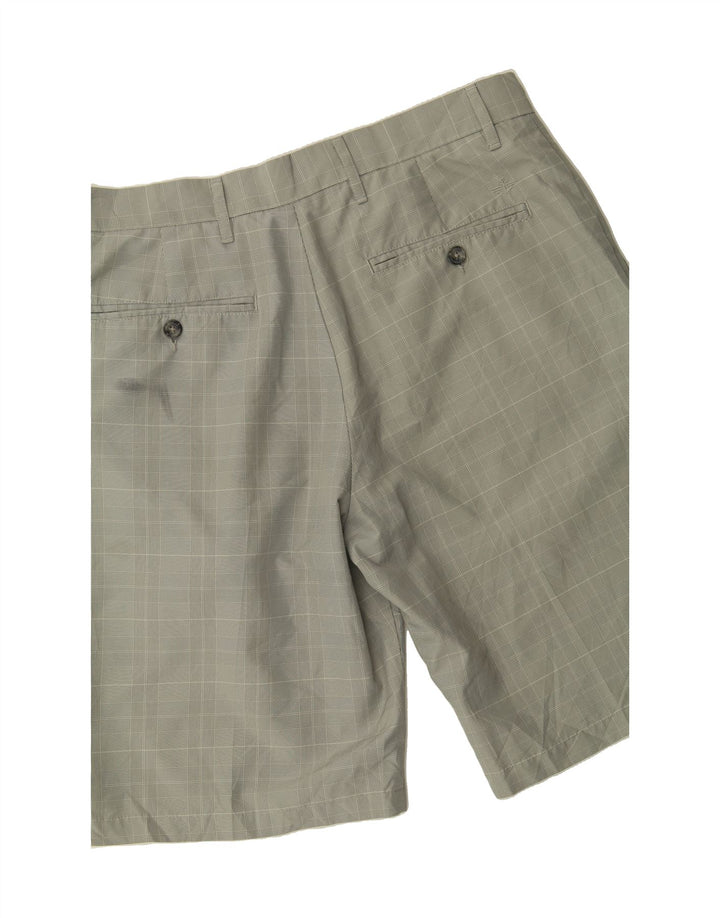 DOCKERS Mens Chino Shorts W32 Medium Grey Houndstooth Polyester Vintage Dockers and Second-Hand Dockers from Messina Hembry 