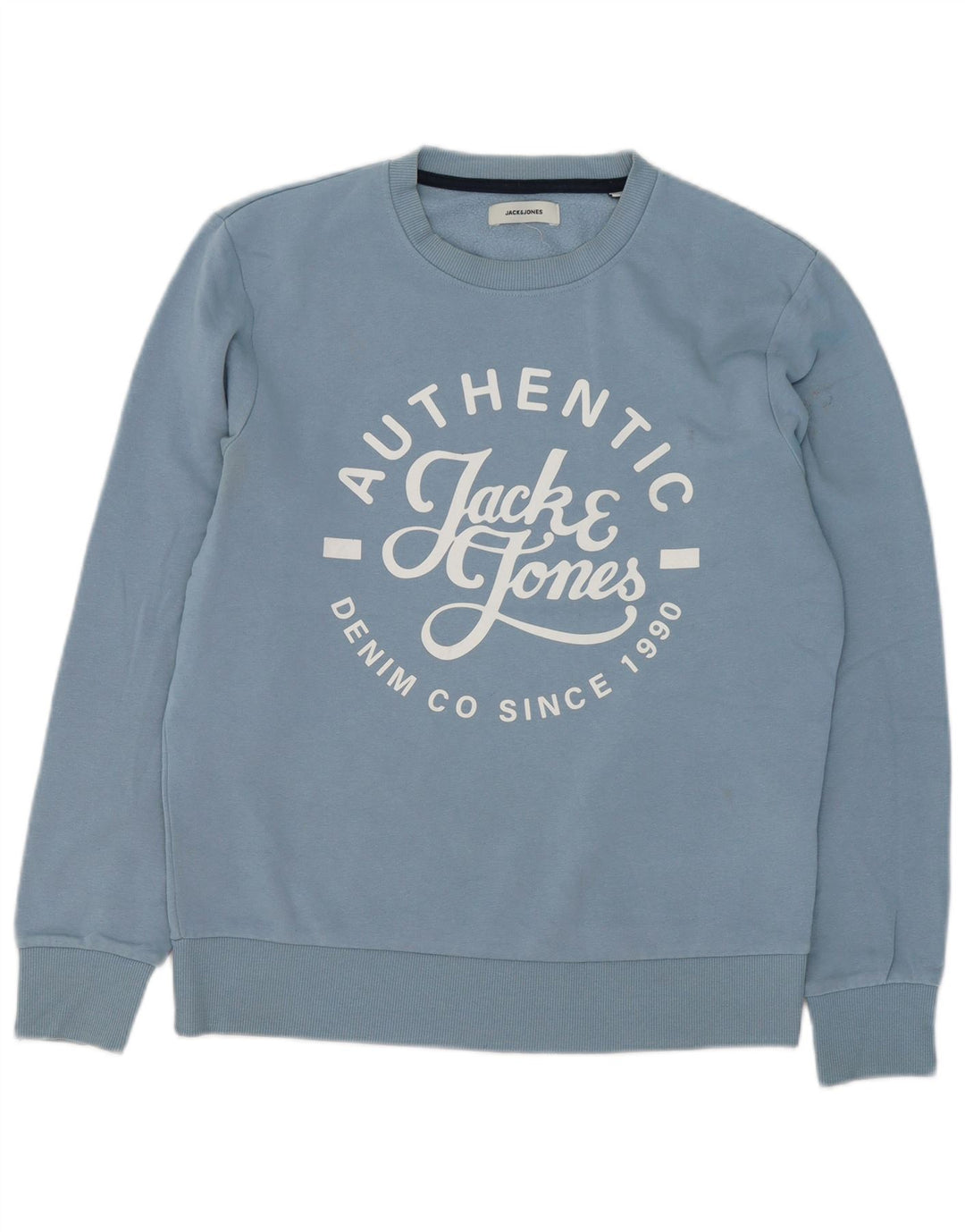 Ανδρικό γραφικό φούτερ Jack & Jones, μεσαίο μπλε βαμβακερό
