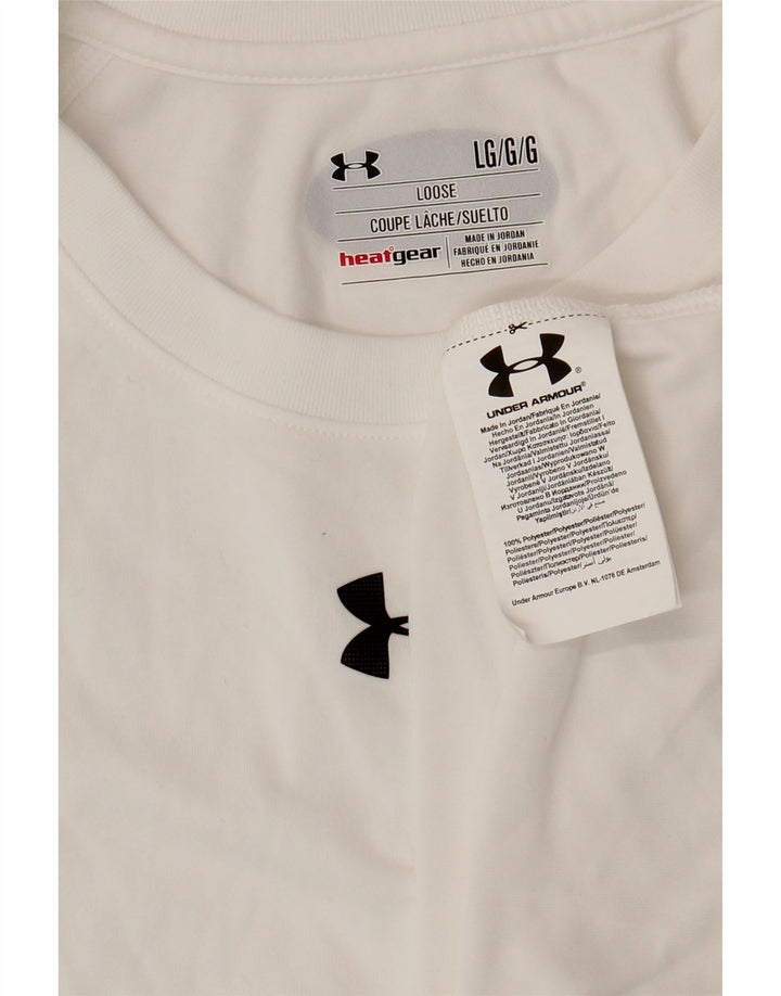 Ανδρικό μπλουζάκι UNDER Armor Heat Gear Top Large White Polyester