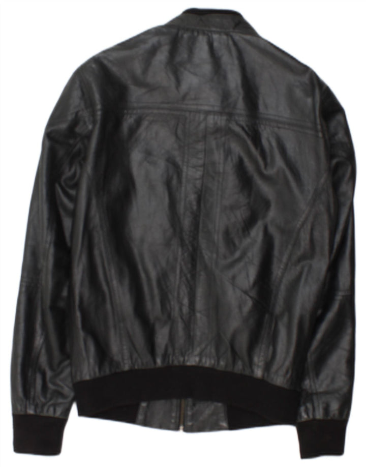 Vintage Ανδρικό Δερμάτινο Μπουφάν UK 36 Small Black Leather