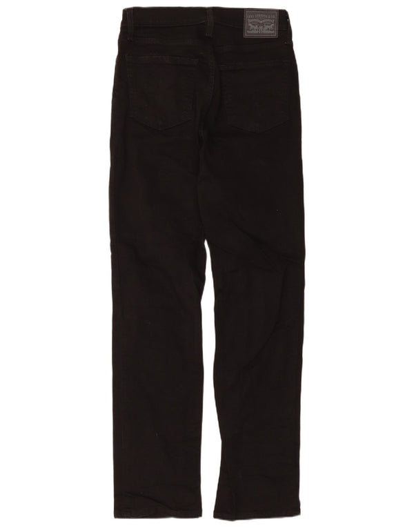 Γυναικείο τζιν Levi's 724 ψηλό ίσιο W28 L30 μαύρο βαμβακερό