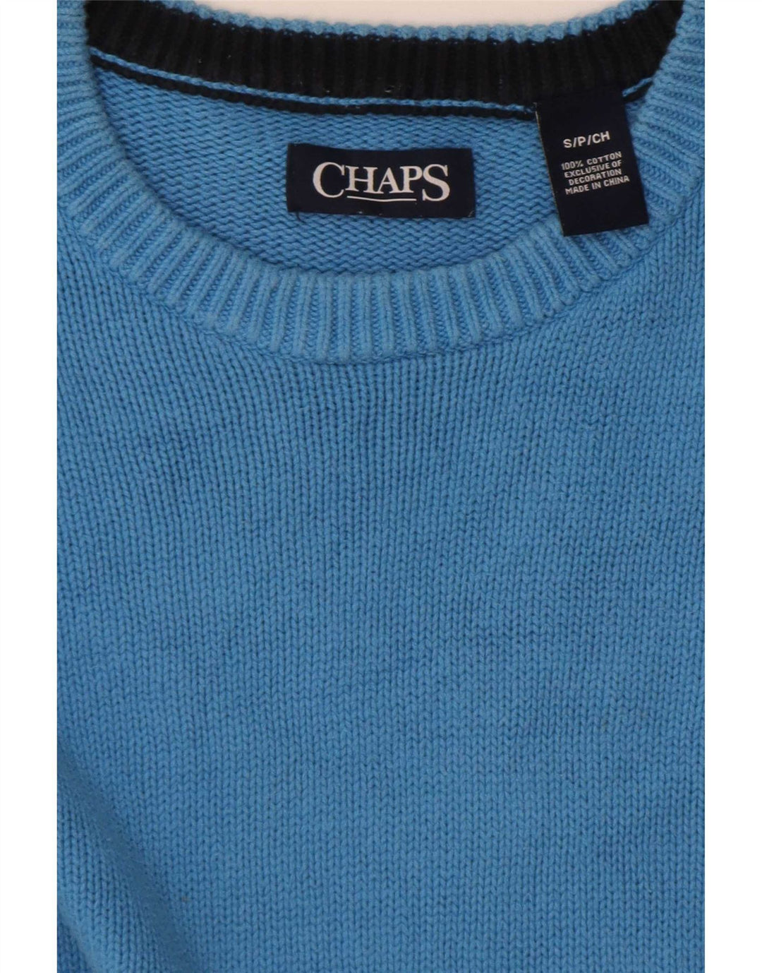 Ανδρικό πουλόβερ Chaps Boat Neck Jumper Μικρό Μπλε Βαμβακερό