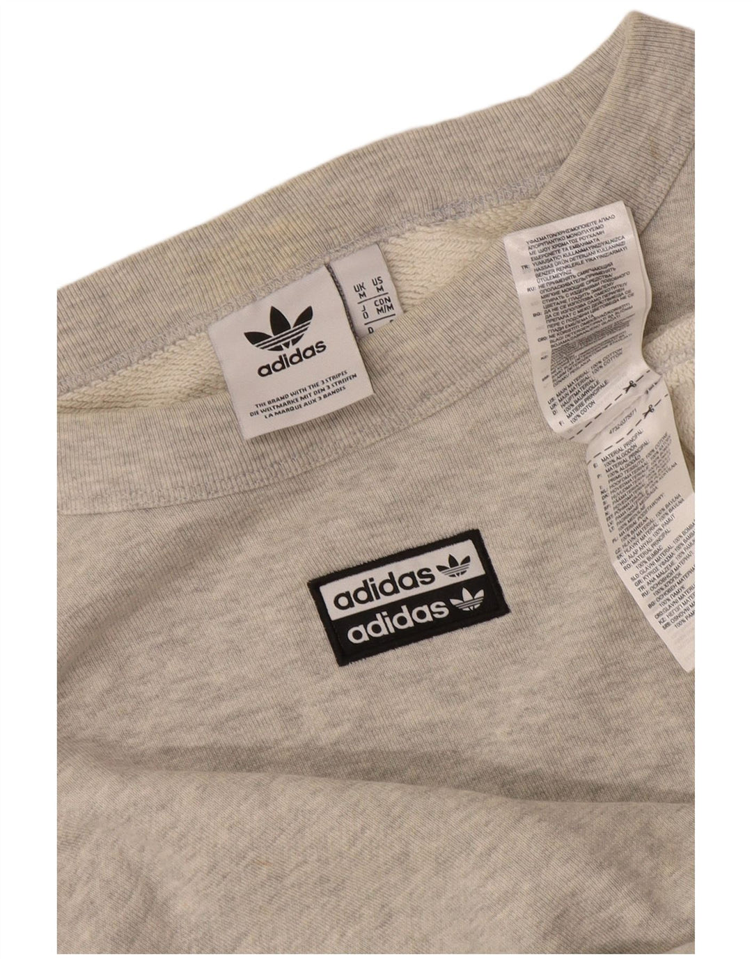 Ανδρικό φούτερ Adidas με φαρδιά εφαρμογή, βαμβακερό μεσαίο γκρι