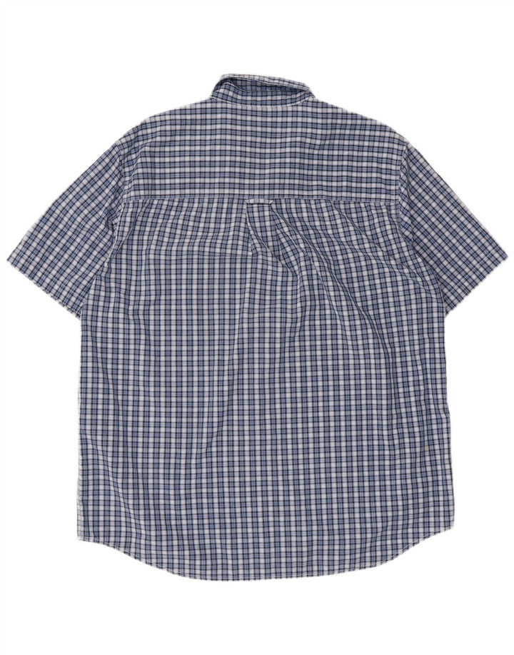 Chaps Mens Easy Care κοντομάνικο πουκάμισο μεγάλο μπλε βαμβακερό