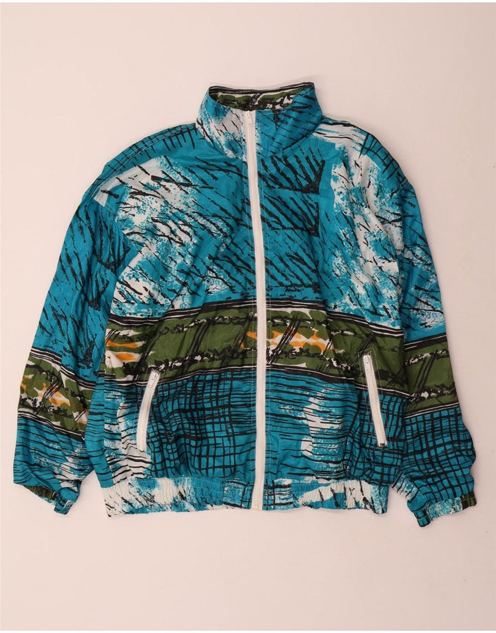 VINTAGE Γυναικεία φόρμα oversized Top Jacket UK 16 Large Blue