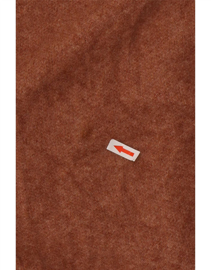 Zara Γυναικείο Longline Ανοιχτό Ζακέτα UK 14 Medium Beige Wool