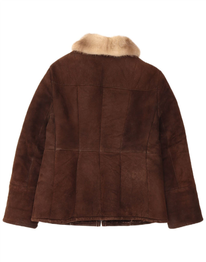 Vintage Γυναικείο Shearling Jacket UK 14 Medium Brown