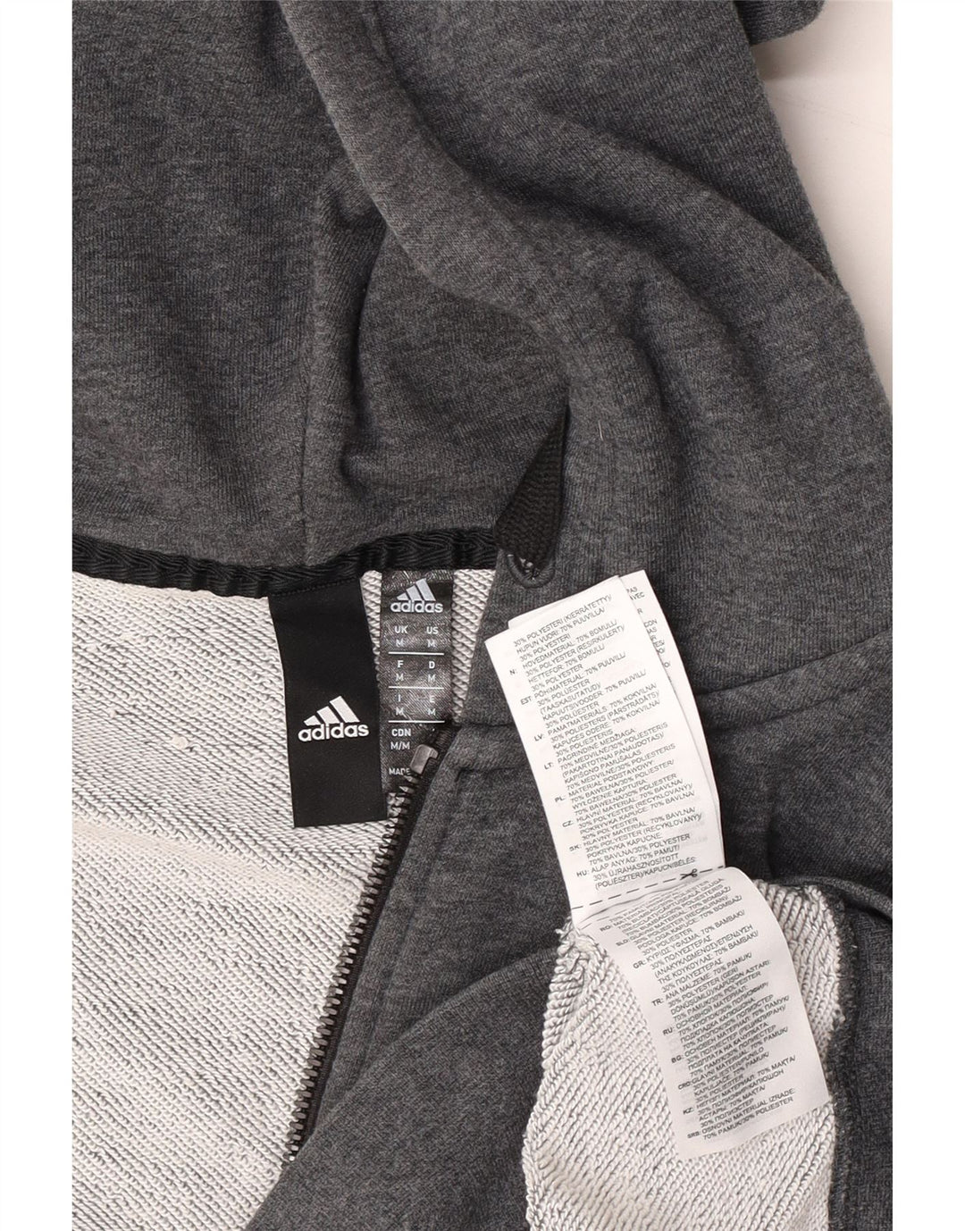 Ανδρικό πουλόβερ με κουκούλα με φερμουάρ Adidas μεσαίο βαμβακερό