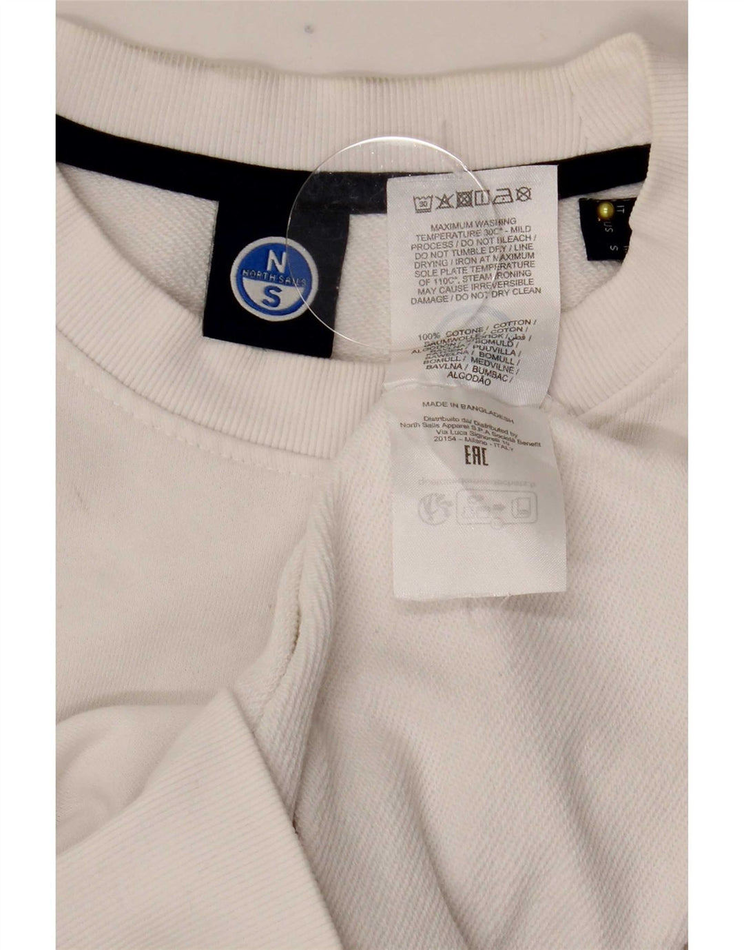 Ανδρικό γραφικό φούτερ North Sails Jumper Μικρό λευκό βαμβακερό