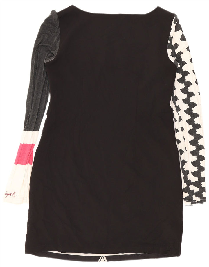 Γυναικείο μακρυμάνικο γραφικό φόρεμα DESIGUAL EU 42 μαύρο φλοράλ