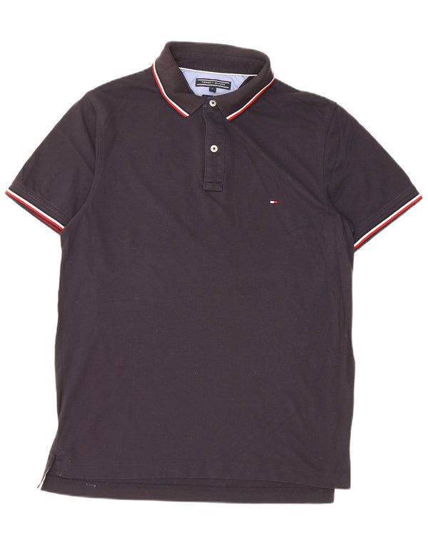 Tommy Hilfiger Ανδρικό πουκάμισο Polo Slim Fit μεγάλο μαύρο βαμβακερό