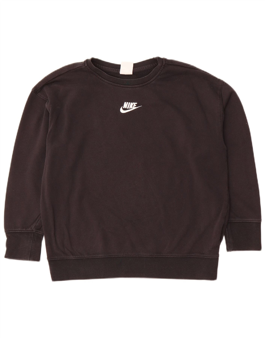 NIKE Womens Sweatshirt Jumper UK 16 Large Black Cotton