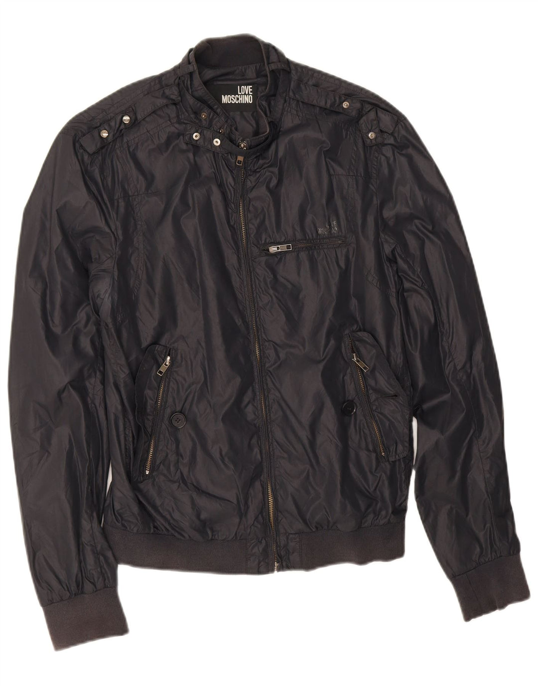 Ανδρικό Bomber Jacket Moschino UK 38 Medium Black Polyamide