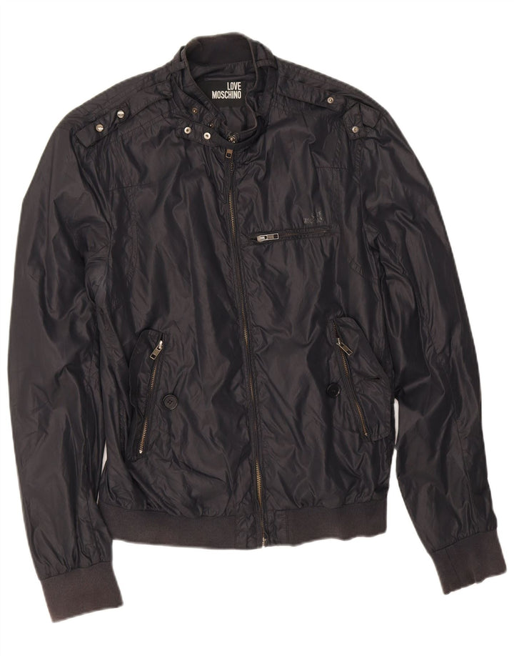 Ανδρικό Bomber Jacket Moschino UK 38 Medium Black Polyamide