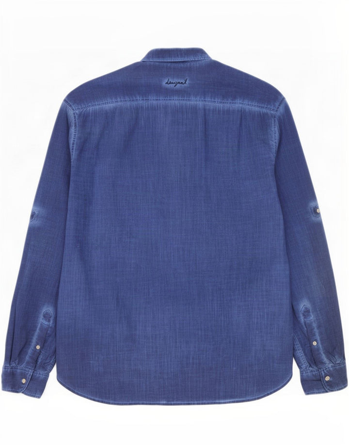 Ανδρικό γραφικό πουλόβερ Desigual πουκάμισο 2XL Navy Blue βαμβακερό