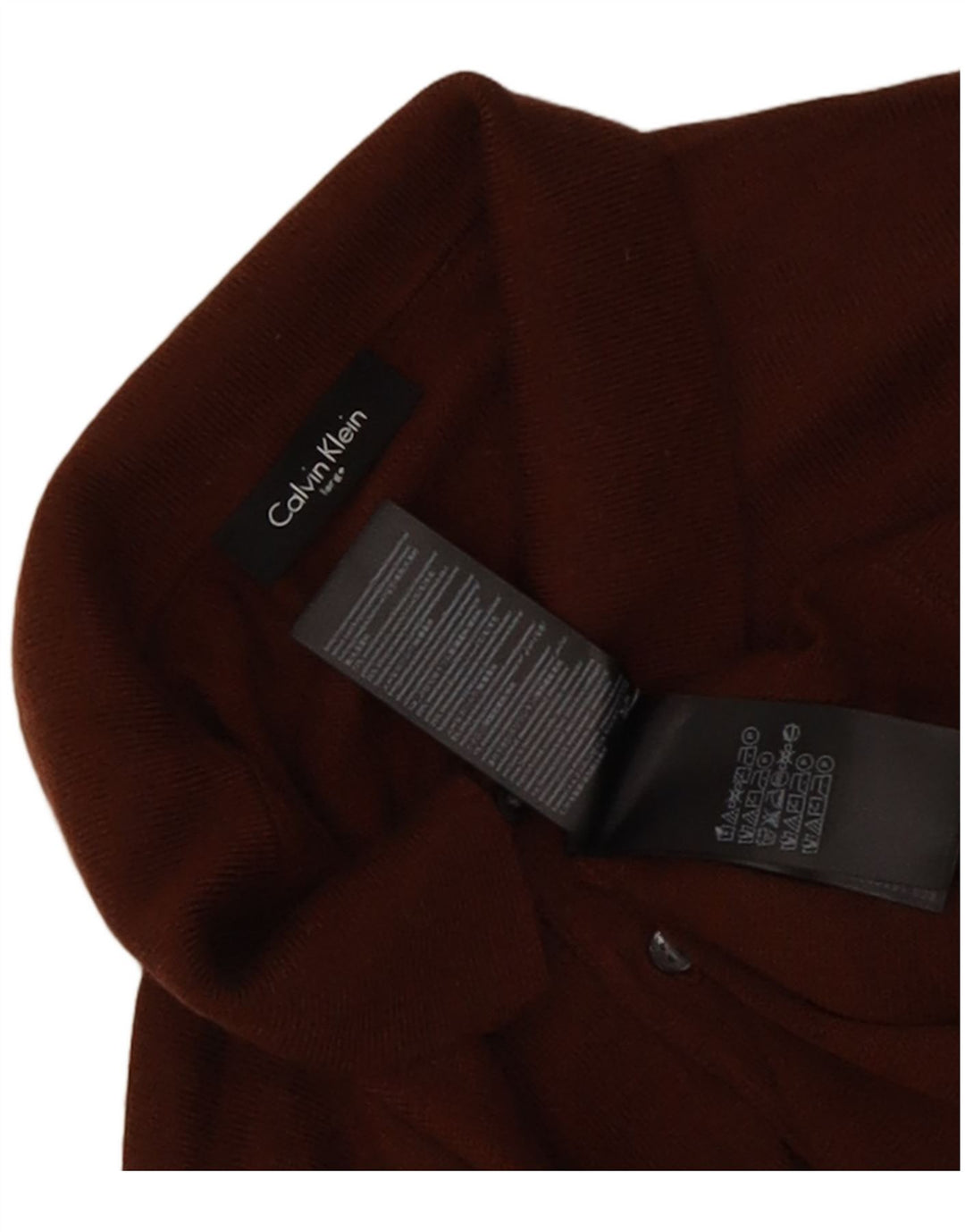 Calvin Klein Ανδρικό πουλόβερ με λαιμόκοψη, καφέ μαλλί