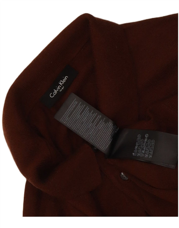 Calvin Klein Ανδρικό πουλόβερ με λαιμόκοψη, καφέ μαλλί