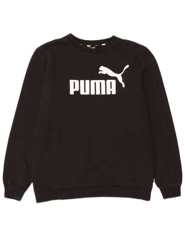 Puma Boys Graphic Φούτερ Jumper 15-16 ετών Μαύρο Βαμβακερό