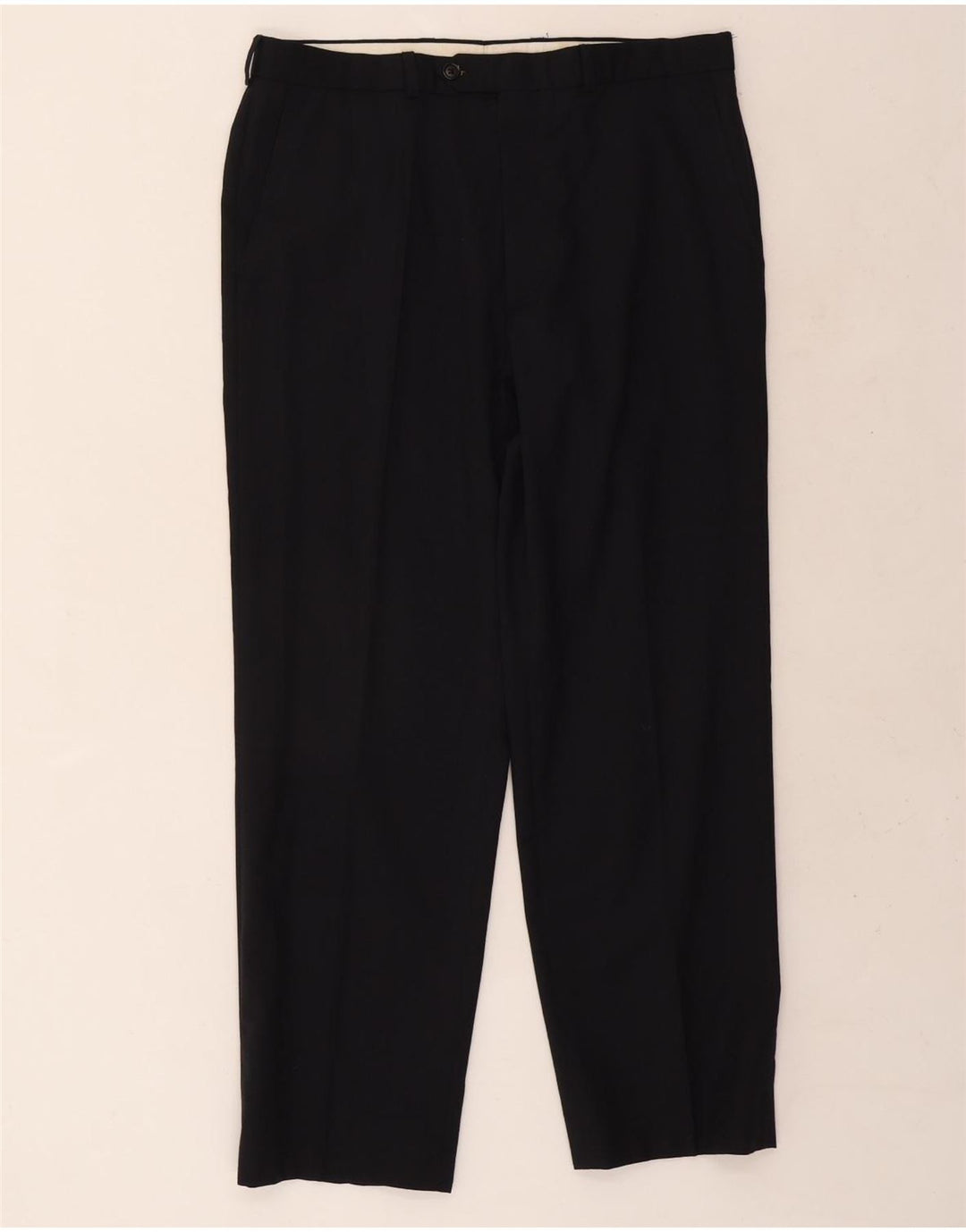 Ανδρικό ίσιο παντελόνι Marks & Spencer W34 L29 Navy Blue Wool