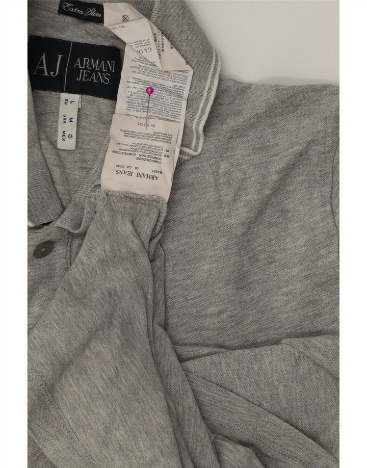 Armani Jeans Ανδρικό Extra Slim Fit Πόλο Μπλουζάκι Μεσαίο γκρι βαμβακερό