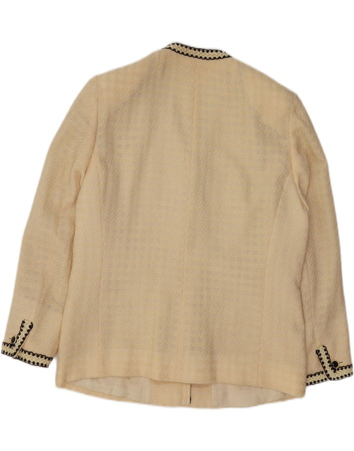 MARINA RINALDI Womens 5 Button Blazer Jacket Size 21 Medium Off White Wool
