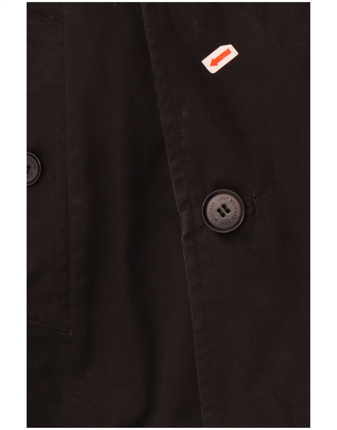 Moschino Ανδρικό παλτό μπιζελιού UK 42 XL Μαύρο βαμβακερό