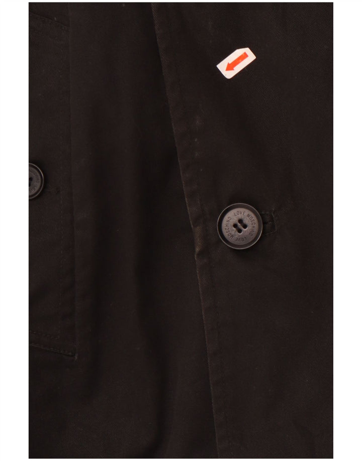 Moschino Ανδρικό παλτό μπιζελιού UK 42 XL Μαύρο βαμβακερό