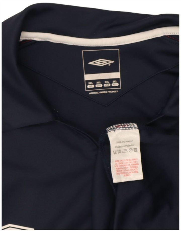 Ανδρικό πουκάμισο Polo με λαιμόκοψη Umbro 2XL Navy Blue Colourblock Polyester