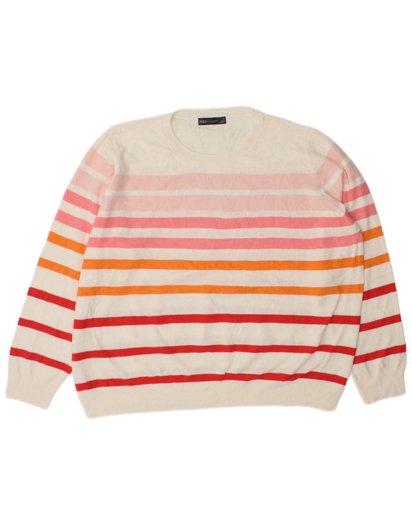 Marks & Spencer Γυναικείο πουλόβερ με λαιμόκοψη UK 22 3XL πολύχρωμο