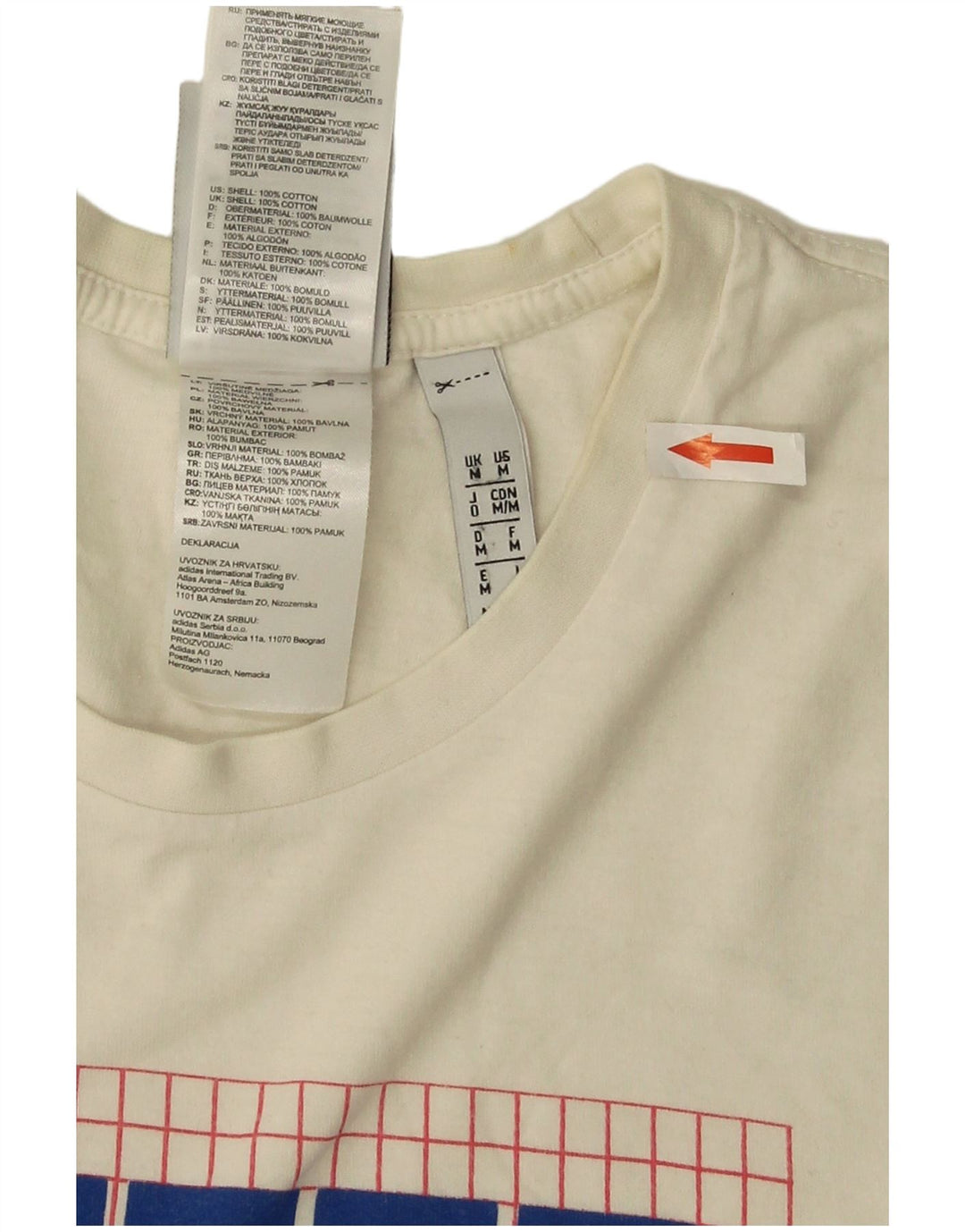 Ανδρικό γραφικό T-Shirt Adidas Top Βαμβακερό μεσαίο σε λευκό χρώμα