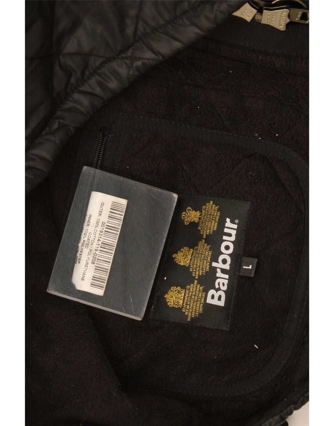 Ανδρικό καπιτονέ μπουφάν Barbour UK 40 μεγάλο μαύρο βαμβακερό