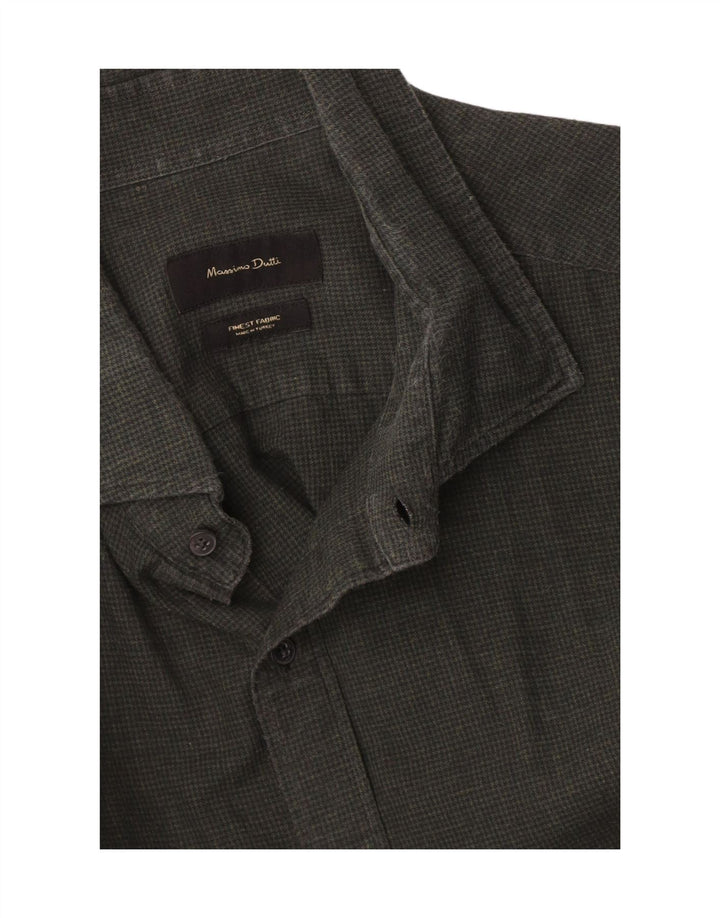Ανδρικό πουκάμισο Massimo Dutti, Μεσαίο Πράσινο Houndstooth