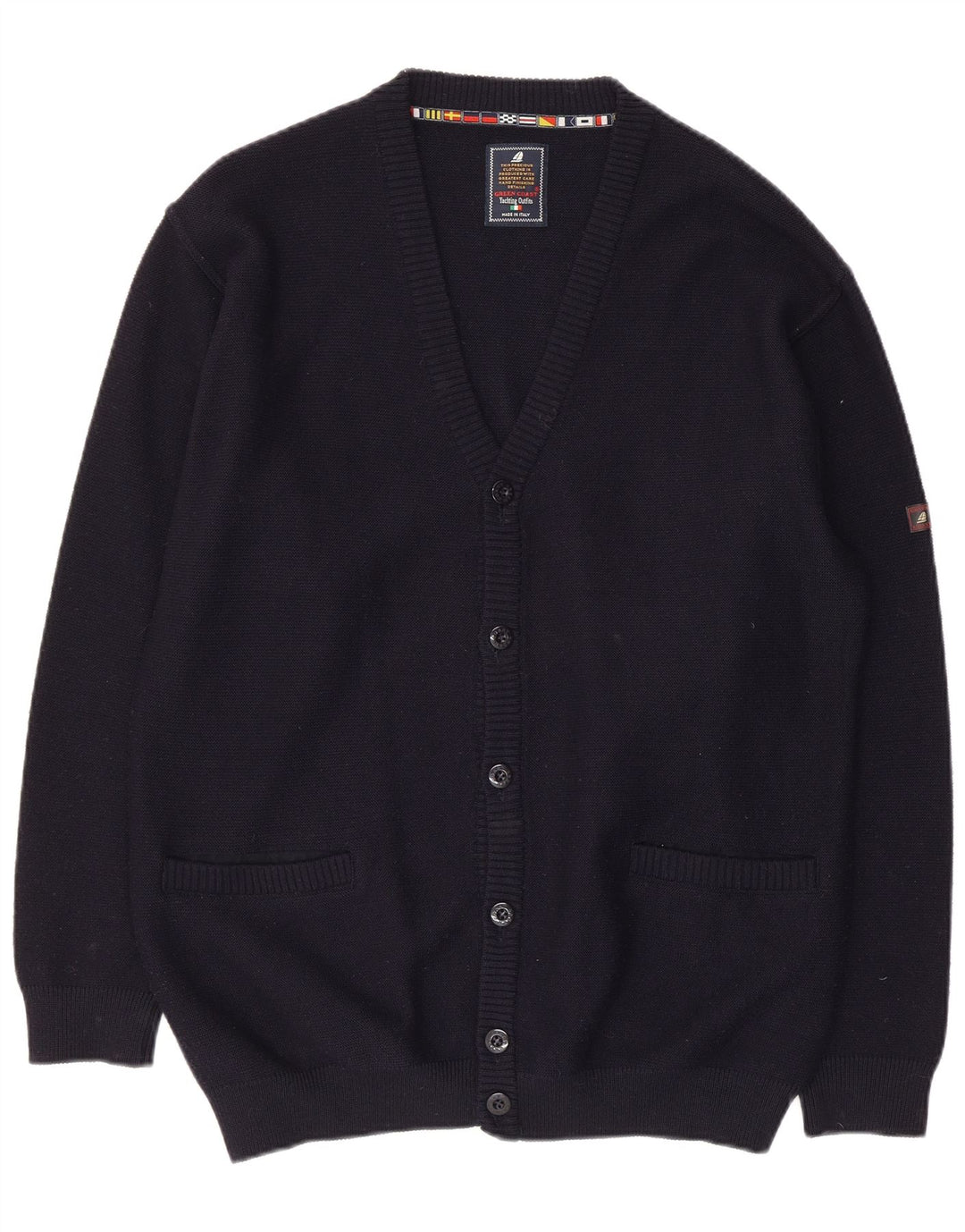 Ανδρικό πουλόβερ GREEN COAST Ζακέτα IT 54 XL Navy Blue Merino Wool