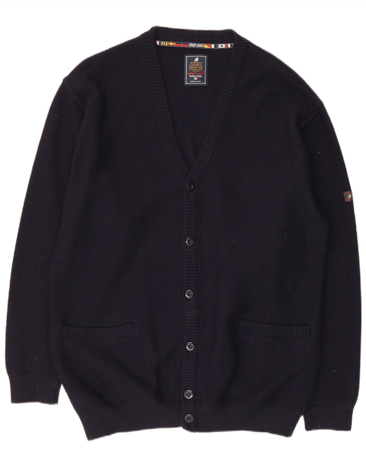 Ανδρικό πουλόβερ GREEN COAST Ζακέτα IT 54 XL Navy Blue Merino Wool