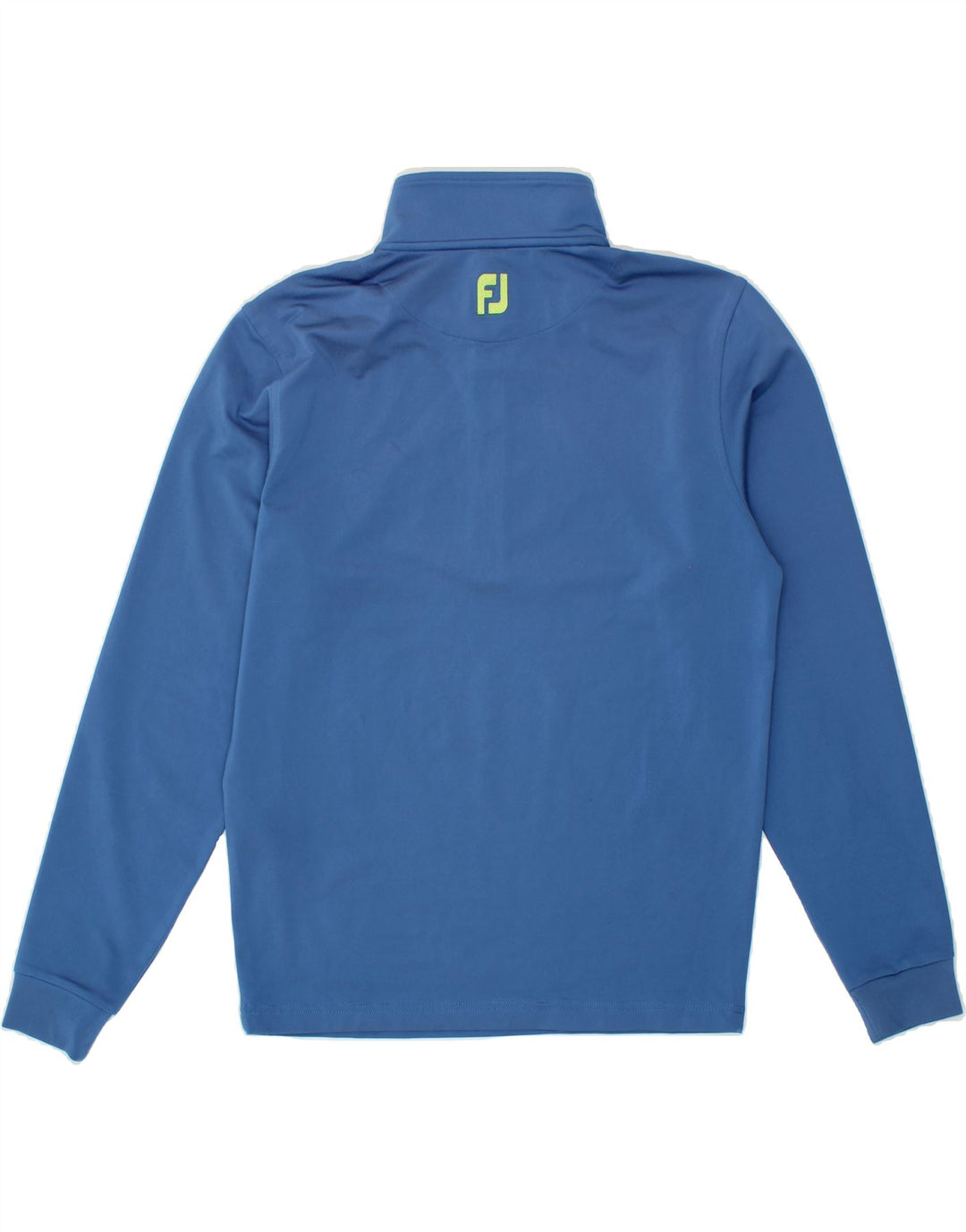 VINTAGE Mens Zip Neck Sweatshirt Jumper Small Blue Colourblock Polyester Vintage Vintage and Second-Hand Vintage from Messina Hembry 