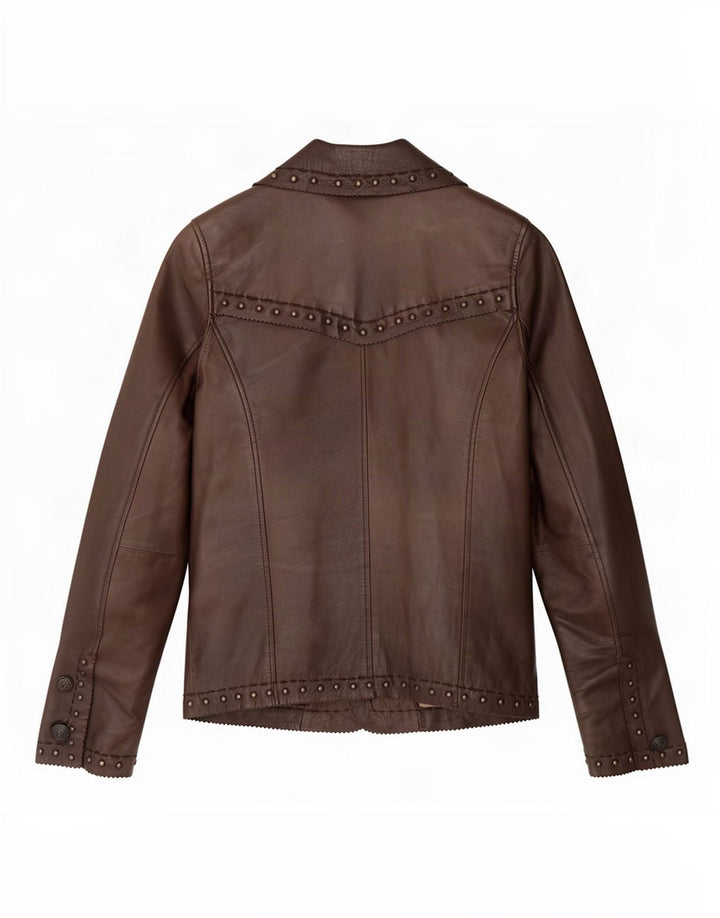 David Moore Γυναικείο Δερμάτινο Μπουφάν UK 12 Medium Brown