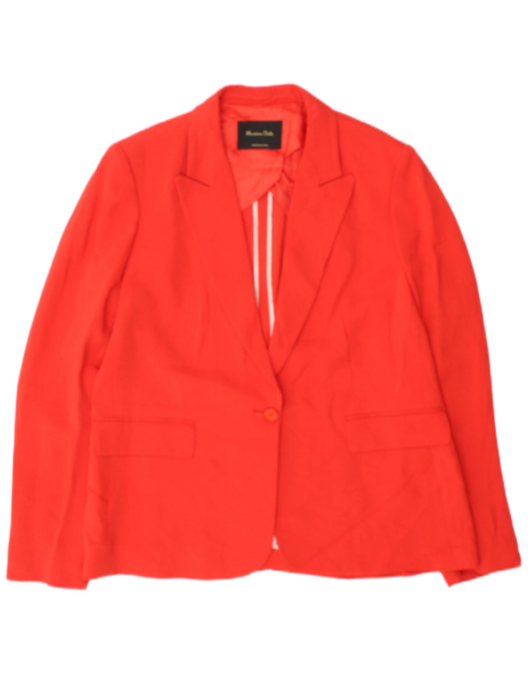 Massimo Dutti Γυναικείο Μπουφάν σακάκι με 1 κουμπί EU 44 XL Κόκκινη βισκόζη