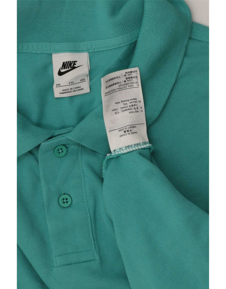 Ανδρικό μπλουζάκι πόλο Nike 2XL από βαμβακερό τιρκουάζ