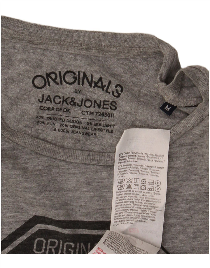 Ανδρικό γραφικό μπλουζάκι Jack & Jones, Βαμβακερό, μεσαίο γκρι