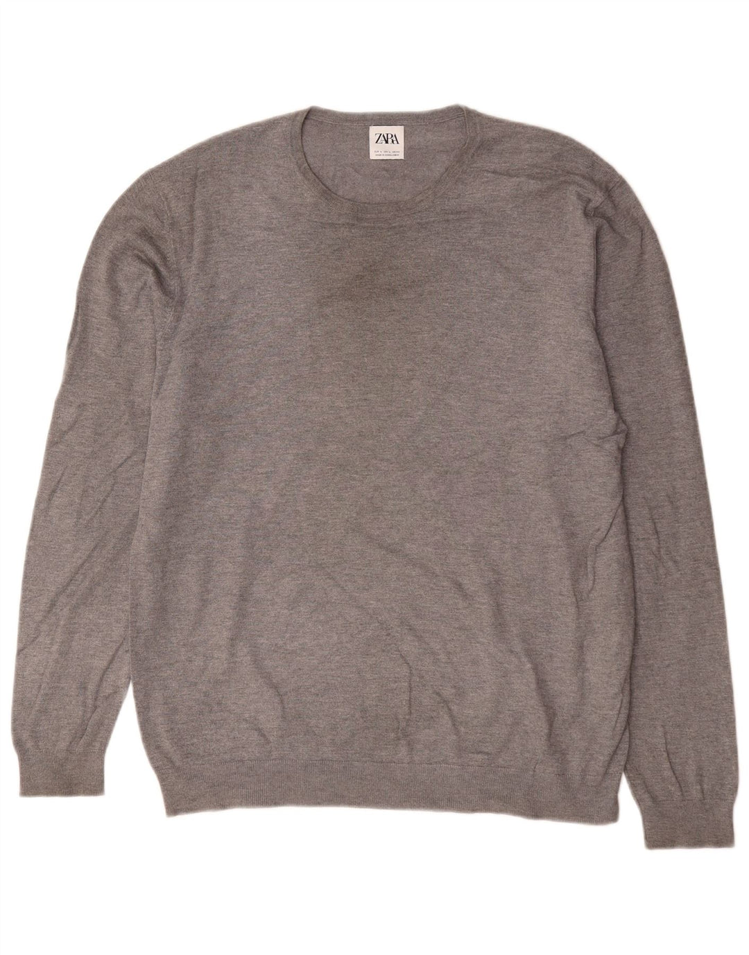 Ανδρικό πουλόβερ Zara Crew Neck Jumper Large Grey